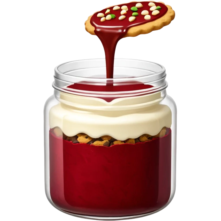 Emoji de un tarro de galletas Red Velvet con pepitas de chocolate blanco emoji