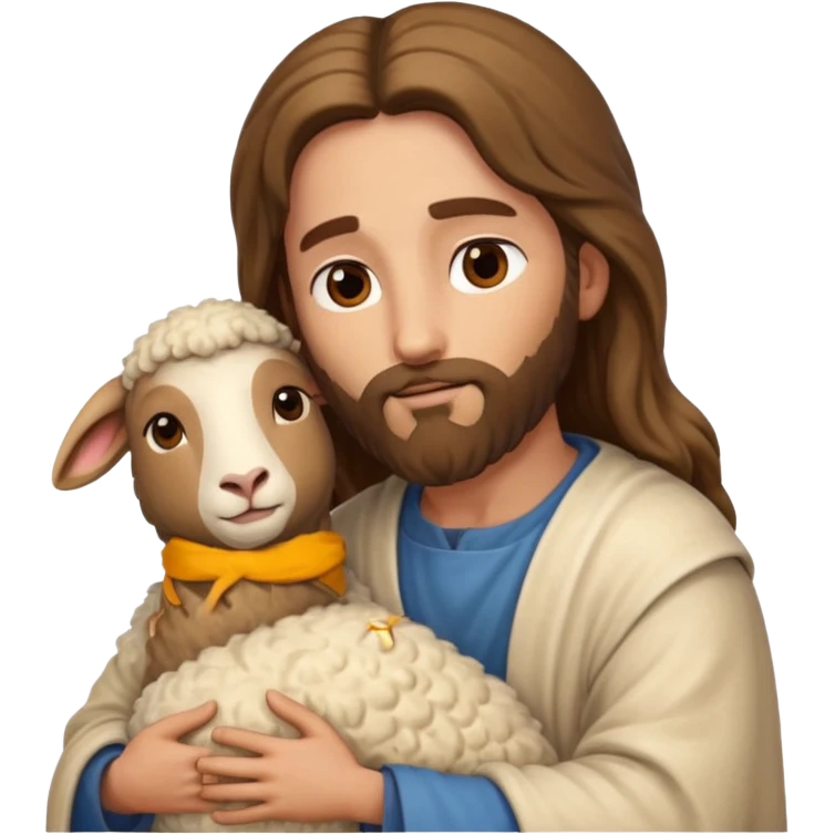 jesus hugging sheep emoji