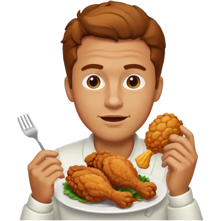 
man enjoying a plate of chicken emoji