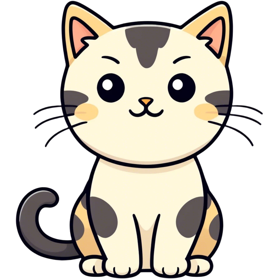 black and beige cat emoji