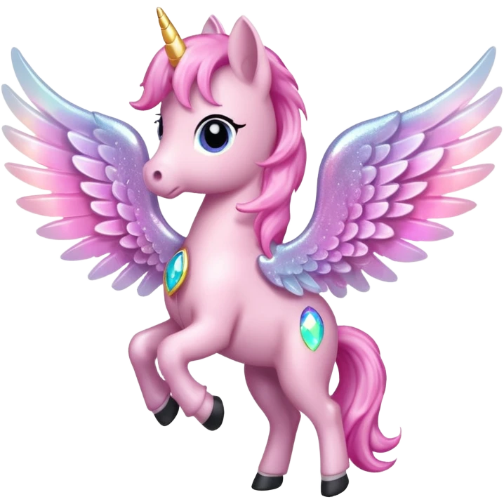 Sparkly little soft pink pony wings  emoji