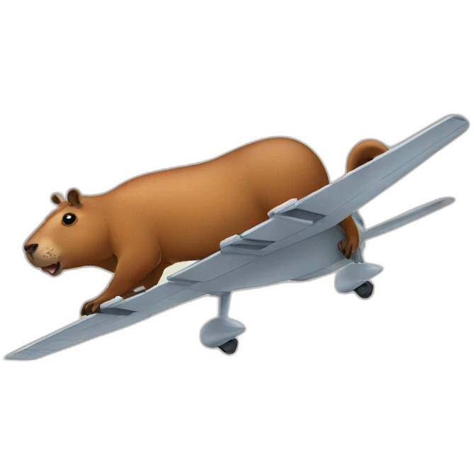 Capibara sur avion emoji