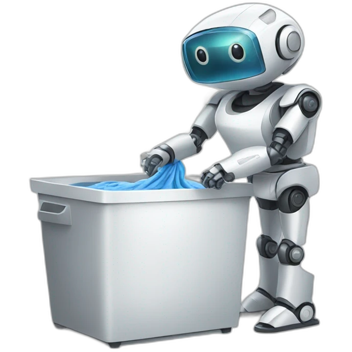 Robot washing clothes emoji