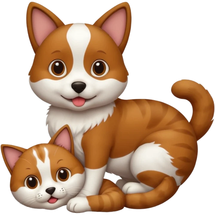 Un chien sur un chat  emoji