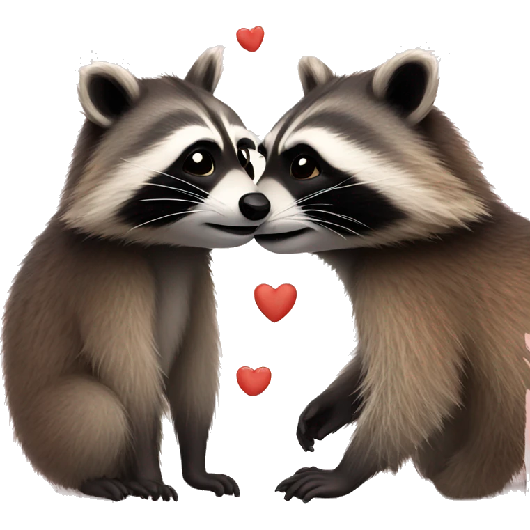 Racoon kissing  emoji