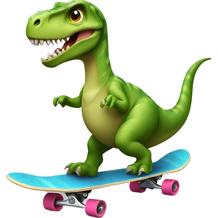dinosaur riding a skateboard emoji