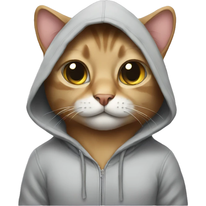 Cat wearing a hoodie emoji