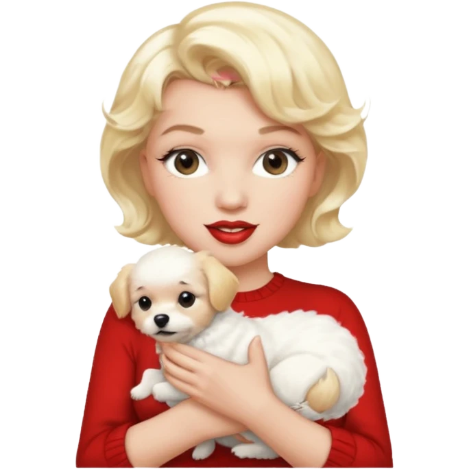 Marilyn Monroe, with cute dog emoji