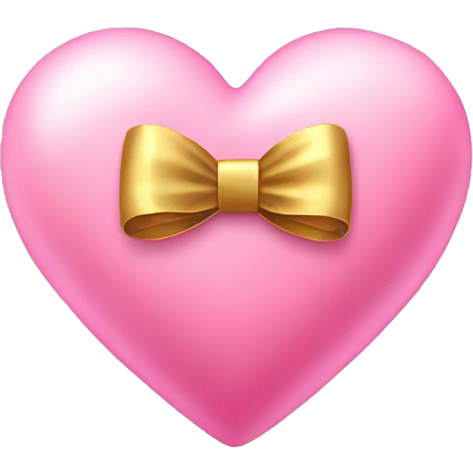 cute pink heart with gold bow emoji