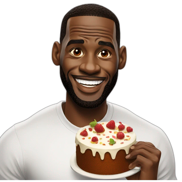 lebron eating cake emoji