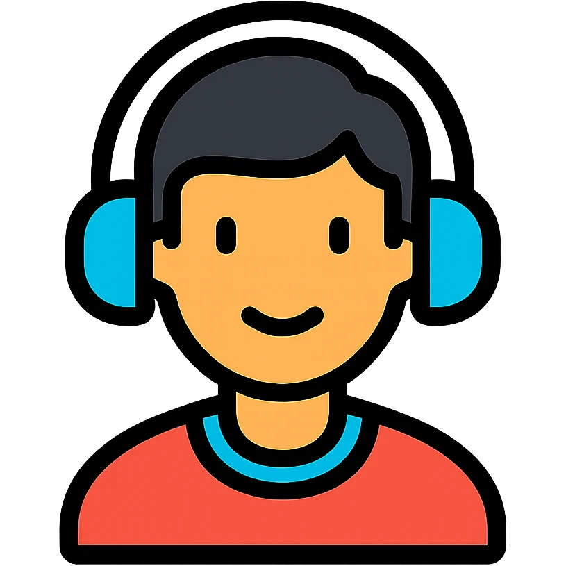 A guy with headphones emoji