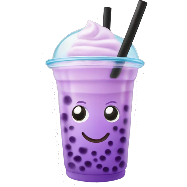 Taro bubble tea emoji