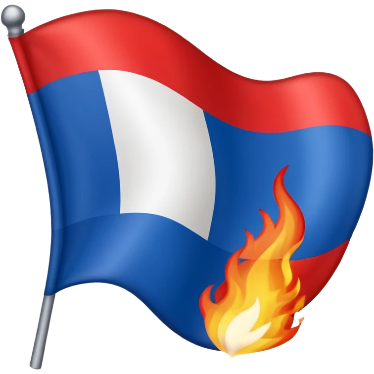 emoji bandera de francia ardiendo emoji