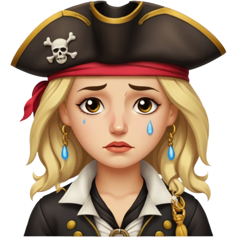 Прекрасная пиратка плачет emoji