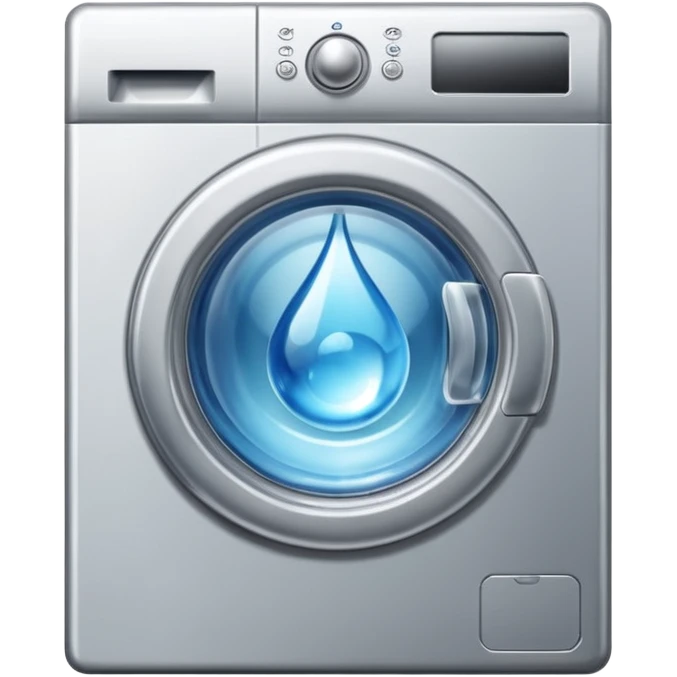 create an icon for washing machine with big water drop in front emoji