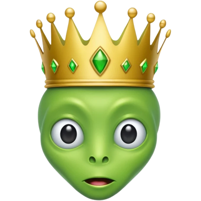 green alien with crown emoji