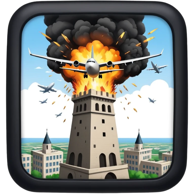 Avion qui explosion une tour emoji