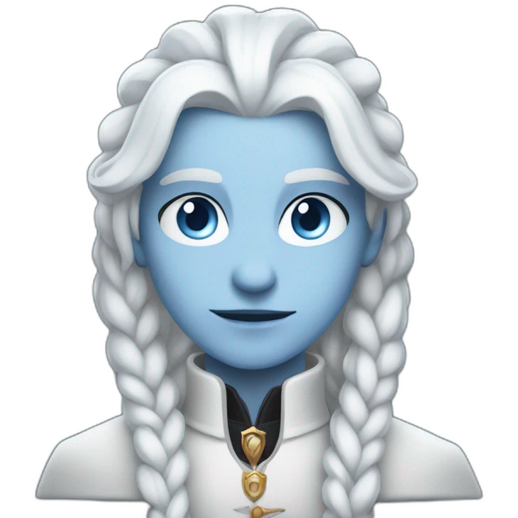 pale androgynous royal vampire with long white hair in a braid over his shoulder and light blue eyes emoji
