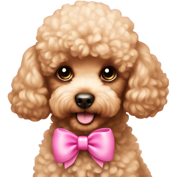Toy poodle with pink bow emoji