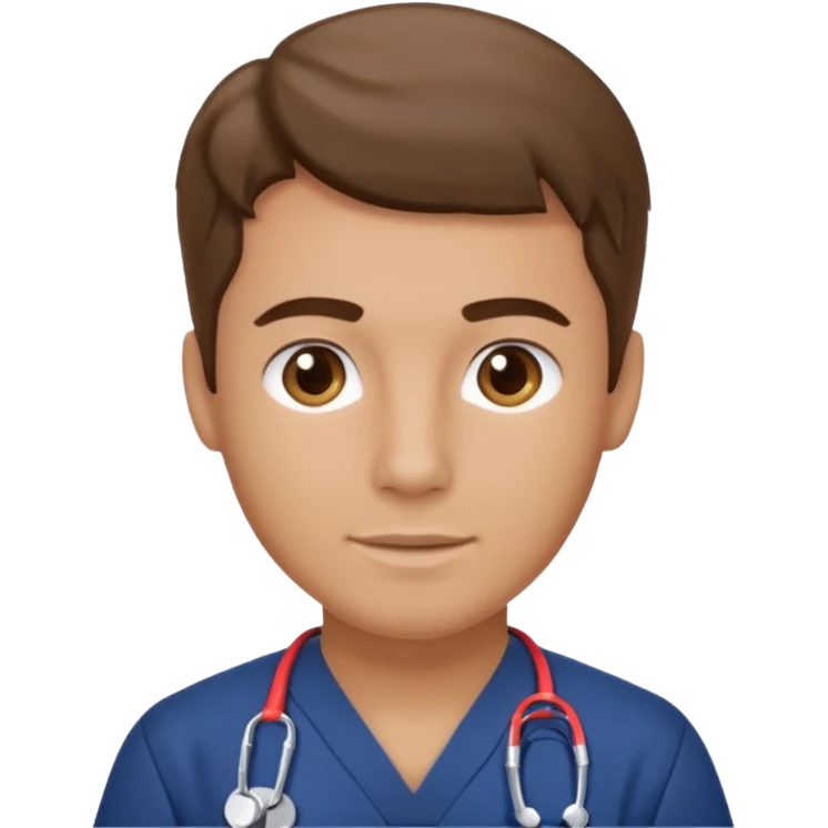 male light brunette hair vet with navy blue scrub

 emoji