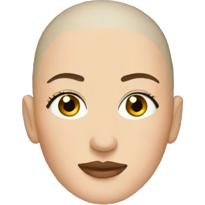 Shaved head woman with stars in the eyes  emoji