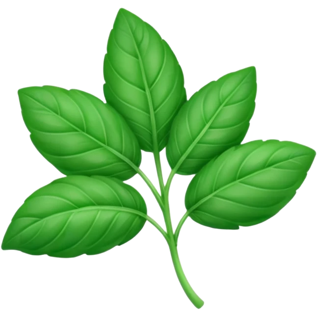 green basil leaf with some purple emoji