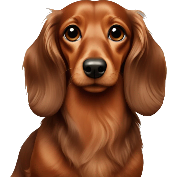 Long haired dachshund red emoji