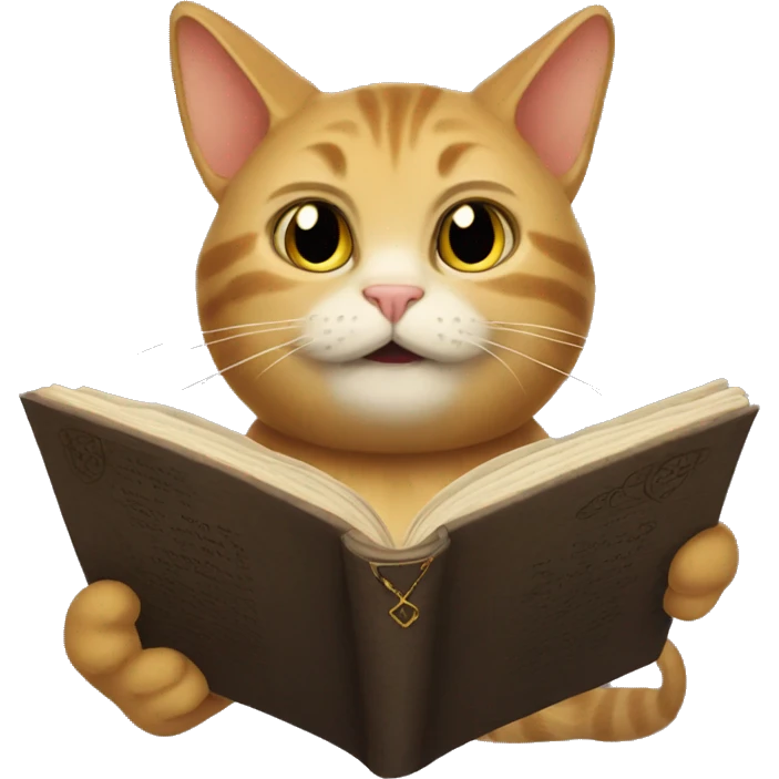 Cat reading lord of the ring emoji
