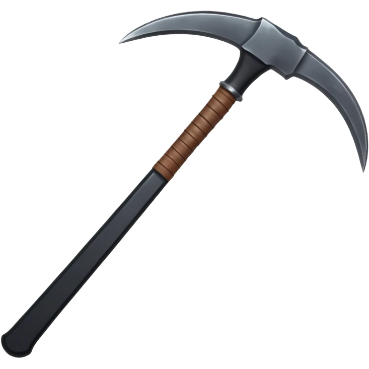 The scythe of the God of Death is long and straight. emoji