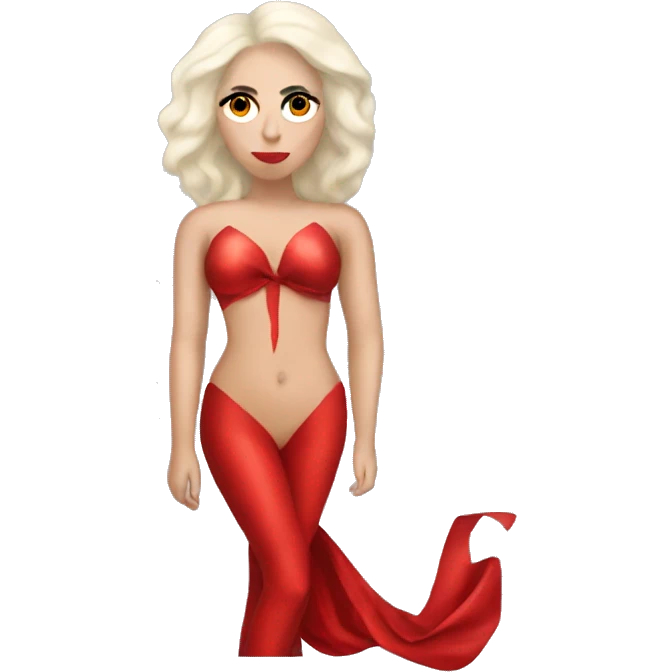 lady gaga con body rojo emoji