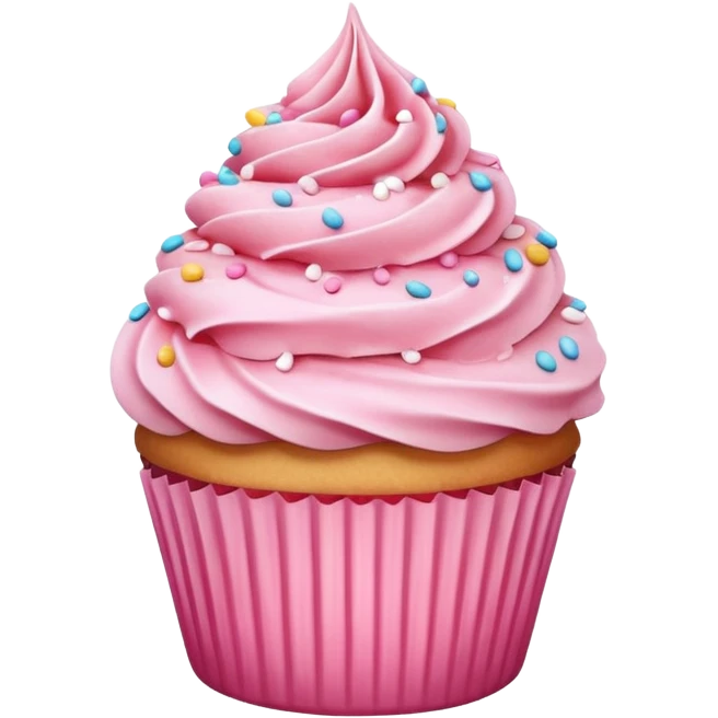 Cupcake with pink icing emoji