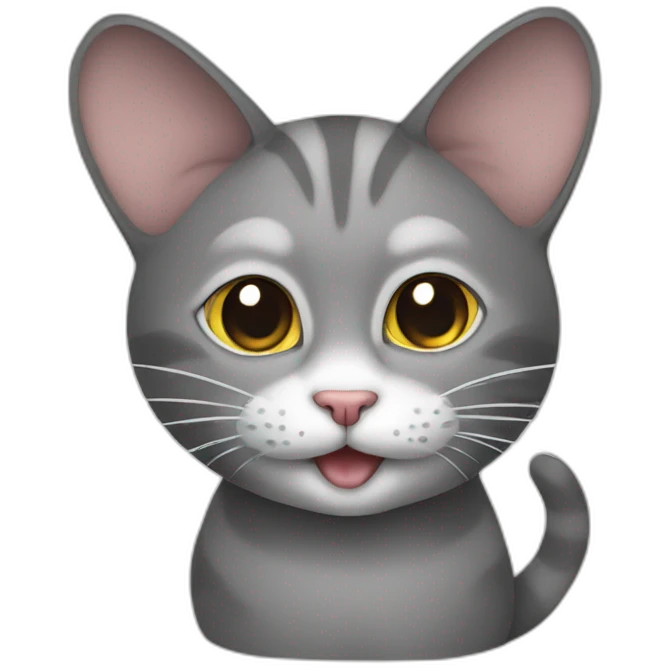 a cat with a mouse emoji