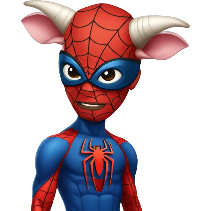 Spiderman with cow head emoji