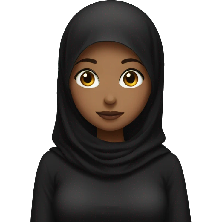 Black hijab girl with a black hijab is upset emoji