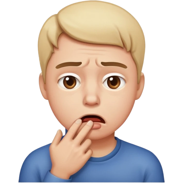 Disappointed face chocking itself emoji