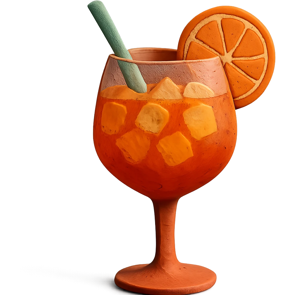 Aperol Spritz cocktail in claymation style emoji