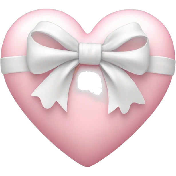 Pastel pink heart with white bow emoji