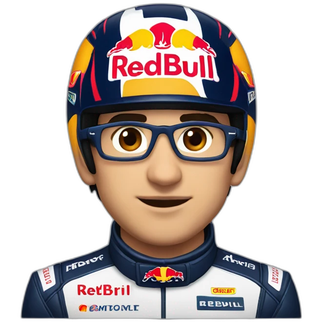 Checo Pérez with redbull formula 1 helmet emoji