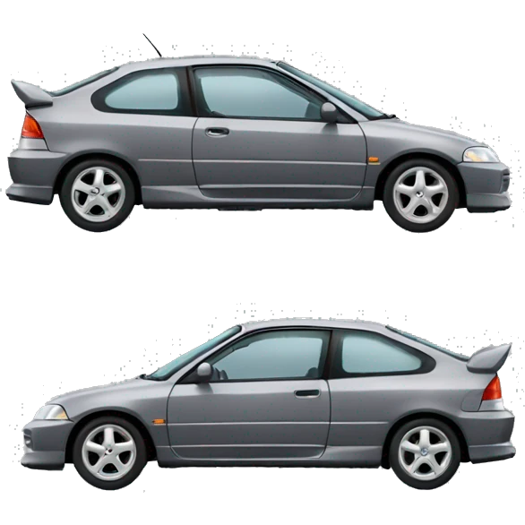 Grey Honda civic 1999 sport version 3 doors  emoji