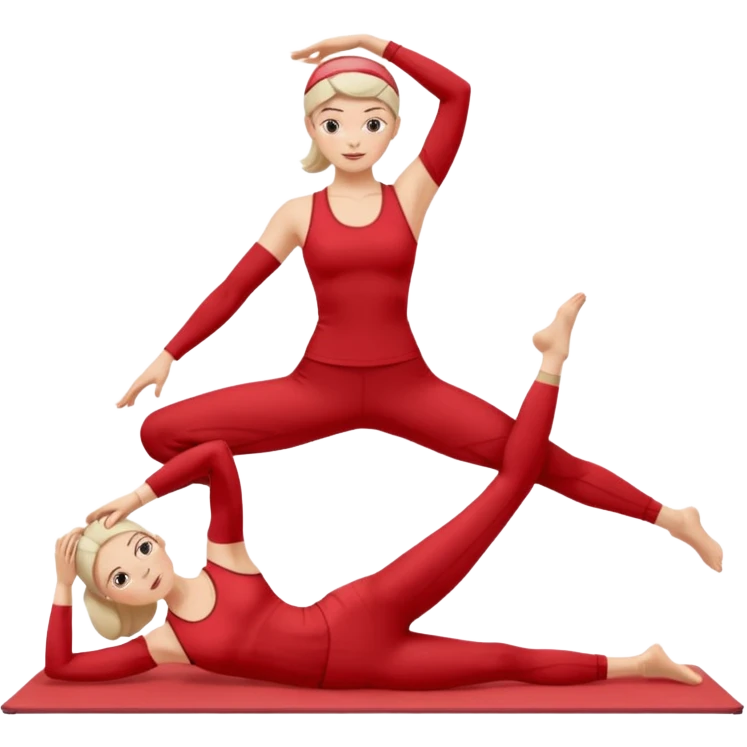 Red clothes pilates princess emoji