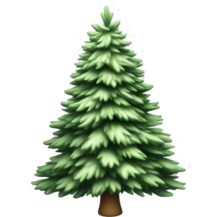  actual white fir christmas tree isolated.  emoji