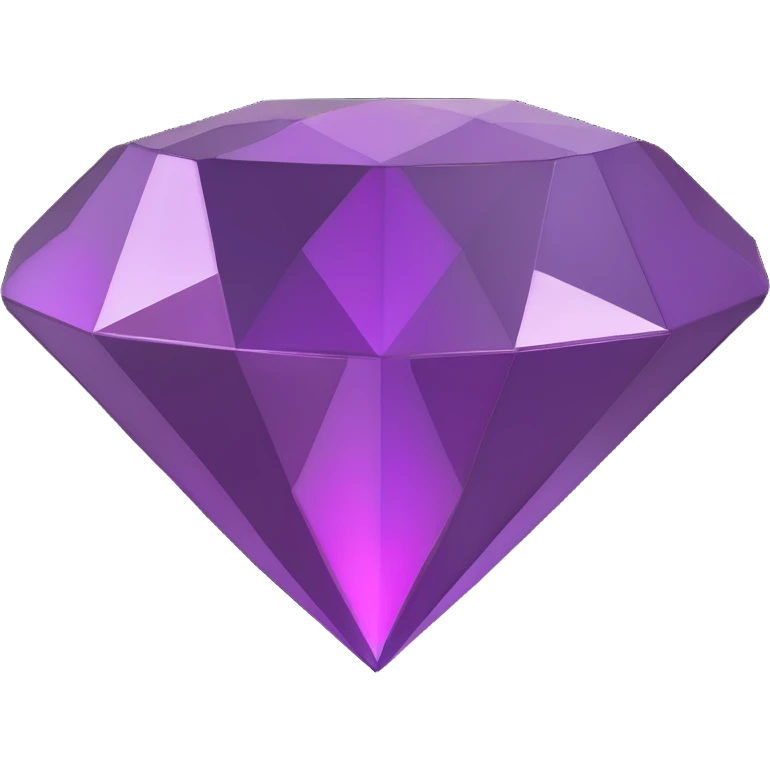 realistic 3D diamond icon in a rich #534172 purple color, highly detailed emoji