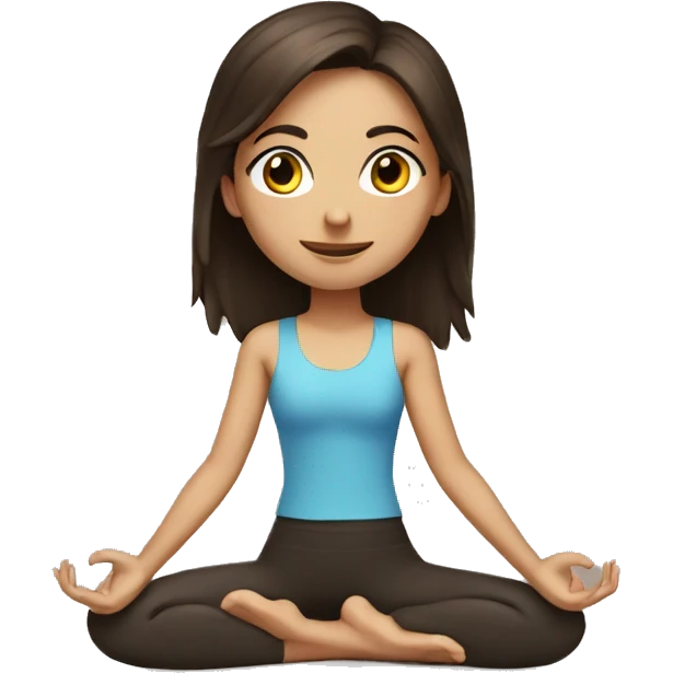 Brunette Girl yoga  emoji