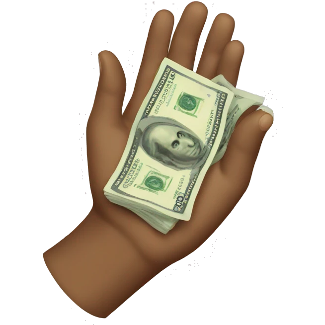 hand holding money emoji