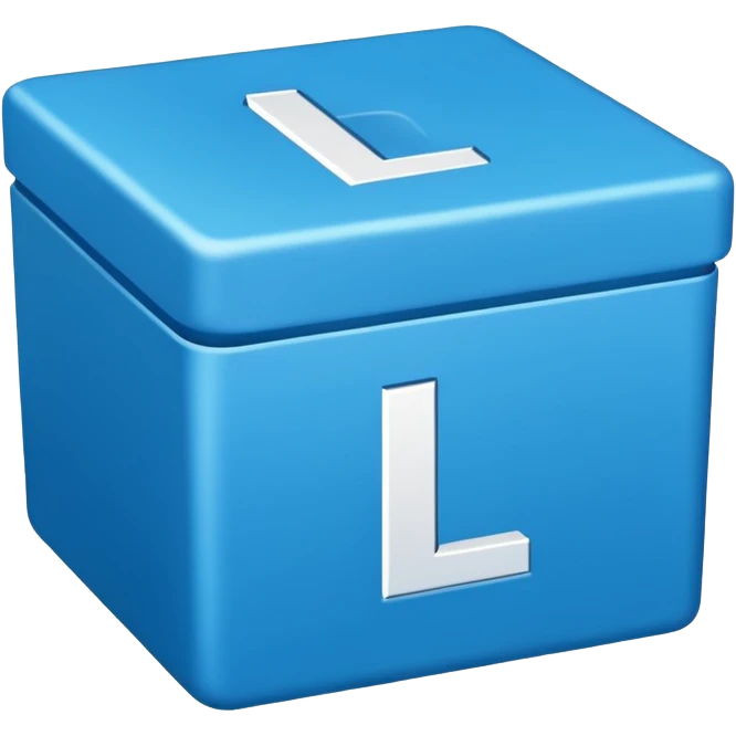 The letters L and R in a blue box 2D emoji