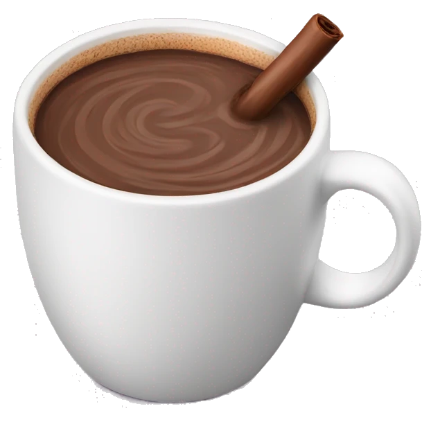 Hot chocolate in a white cup emoji