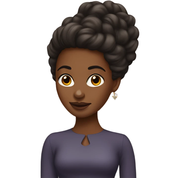 black girl brownskin wearing stilettos and her hair is short but curled at the end emoji