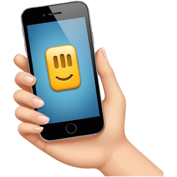Celular mano de una chica emoji
