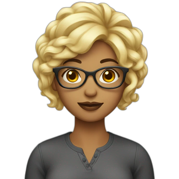 Femme-cheveux-rasé-lunettes emoji