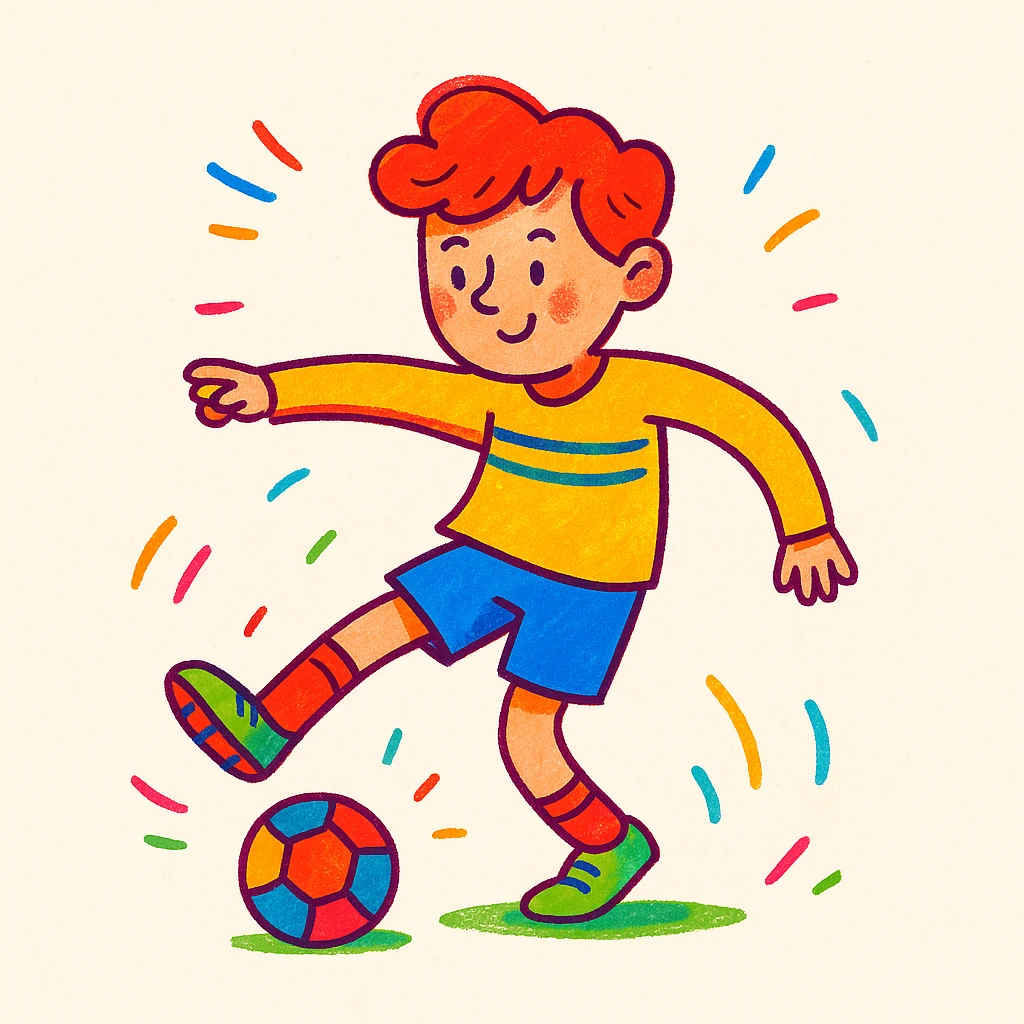 A soccer player in Black Doodle style with different colors emoji